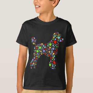 T-shirt Coeurs de chien de caniche Silhouette Propriétaire