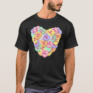 T-shirt Cœurs de conversation de bonbons vintage pour anti