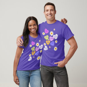 T-shirt Coeurs de conversation de Jardin mignon Valentine