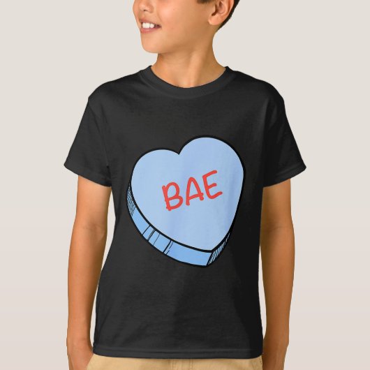 T-shirt Cœurs de conversation de la Saint-Valentin «bae» (Devant)