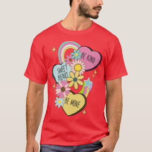 T-shirt Coeurs de conversation rétro Soit comme amour Soit