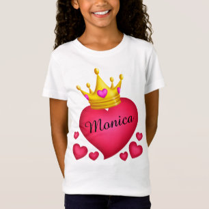 T-Shirt Coeurs de couronne princière personnalisés