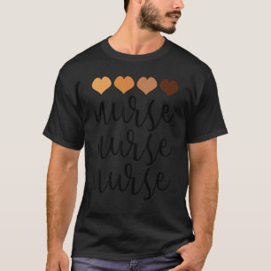 T-shirt Cœurs de mélanine Infirmière Afro Américaine Histo