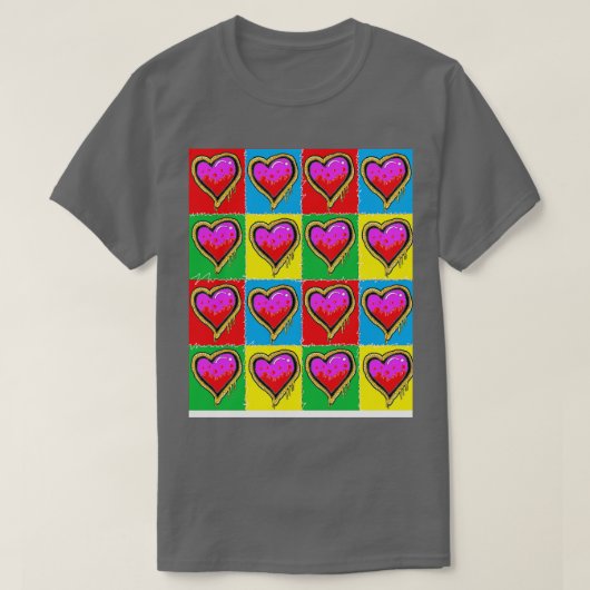 T-shirt Coeurs de métro par LowEndGraphics (Design devant)