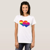 T-shirt Coeurs de pastel de fierté de Bi de LGBT (Devant entier)