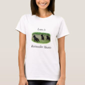 T-shirt Coeurs de rottweiler (Devant)