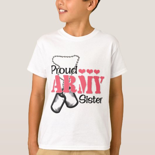 T-shirt Coeurs de soeur d'armée (Devant)