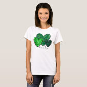 T-shirt Cœurs de Trèfle Irlandais Saint-Patrick Léopard (Devant entier)