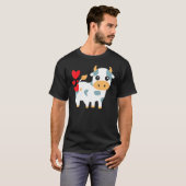 T-shirt Cœurs de vache Mignon Saint-Valentin (Devant entier)