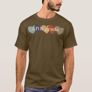 T-shirt Coeurs d'enseignant de cinquième année Retour à l'