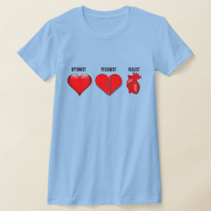 T-shirt Cœurs d'optomiste, de pessimiste et de réaliste