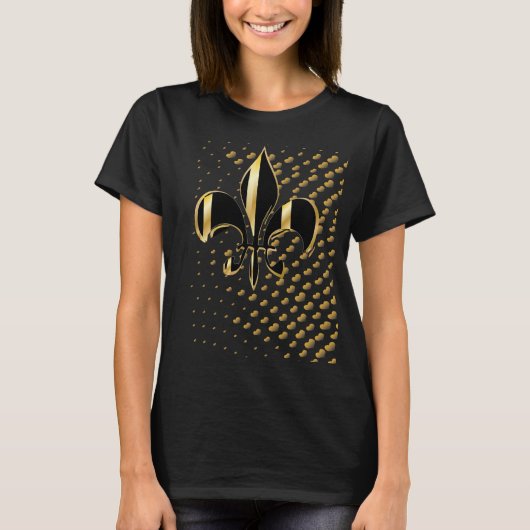 T-shirt Coeurs d'or noirFleur de Lis (Devant)