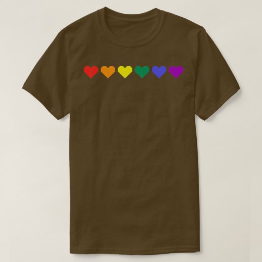 T-shirt Coeurs d'origine arc-en-ciel (Design devant)