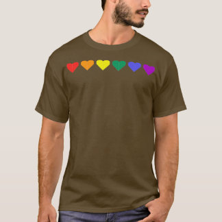 T-shirt Coeurs d'origine arc-en-ciel