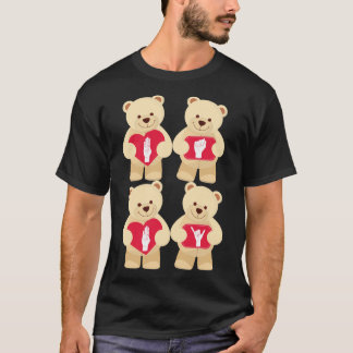T-shirt Coeurs d'ours de nounours de langue des signes du