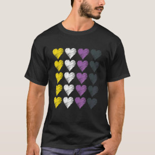 T-shirt Coeurs Drapeaux Non binaires Mignonne Lgbtq Aucun