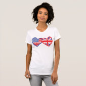 T-shirt Coeurs du drapeau américain/Union Jack (Devant entier)
