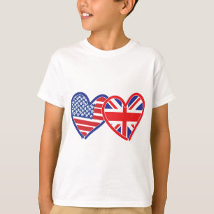 T-shirt Coeurs du drapeau américain/Union Jack