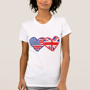 T-shirt Coeurs du drapeau américain/Union Jack