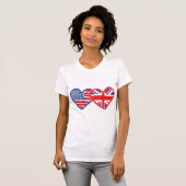 T-shirt Coeurs du drapeau américain/Union Jack (Devant entier)