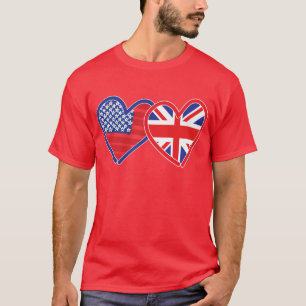 T-shirt Coeurs du drapeau américain/Union Jack