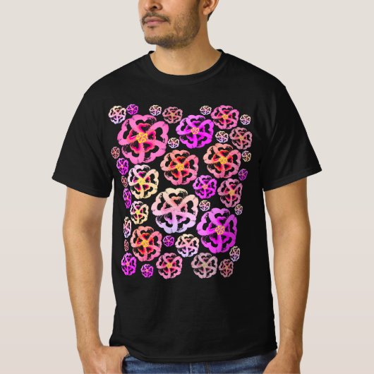 T-shirt Coeurs en fleurs roses (Devant)