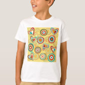 T-shirt Coeurs et cercles Boho rétro les années 70 Motif S (Devant)