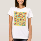 T-shirt Coeurs et cercles Boho rétro les années 70 Motif S (Devant)