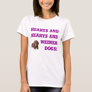 T-shirt Coeurs et coeurs et chiens de weiner