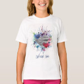 T-shirt Coeurs Et Lavages Dans L'Aquarelle (Devant)