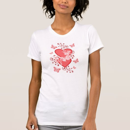 T-shirt Coeurs et papillons (Devant)