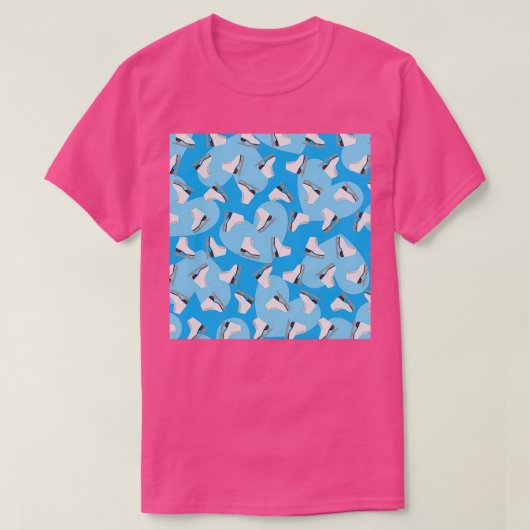 T-shirt coeurs et patins bleus (Design devant)