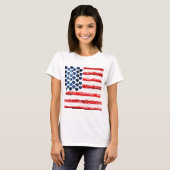 T-shirt coeurs et rayures, flag.LOVE américain AMÉRIQUE (Devant entier)