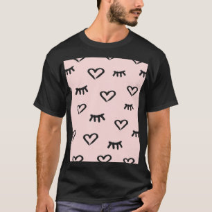 T-shirt Coeurs et yeux : Grunge Sketch Vintage