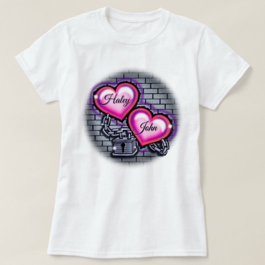 T-shirt Coeurs Graffiti (Design devant)
