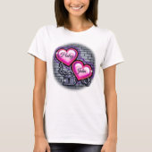 T-shirt Coeurs Graffiti (Devant)