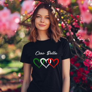 T-shirt Coeurs italiens Ciao Bella Votre texte