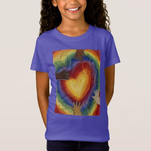 T-Shirt Coeurs & Mains Aimer Diversité Art Custom Chemise (Devant)