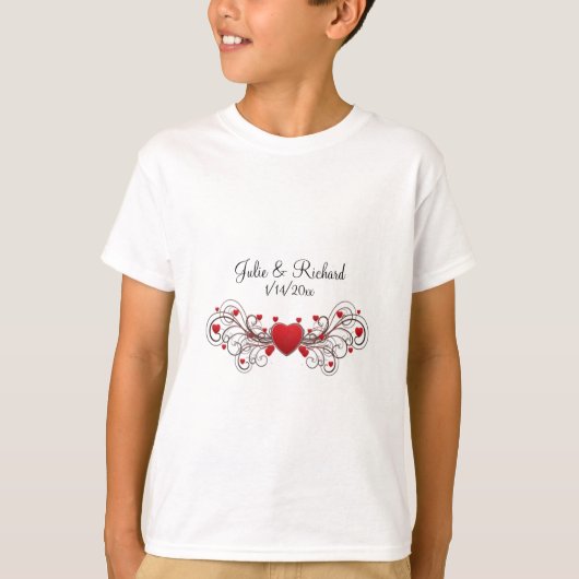 T-shirt Coeurs Mariage Ring Porteur Cadeau (Devant)