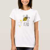 T-shirt Coeurs mignons abeilles couleur jaune noir ou text (Devant)