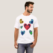 T-shirt Coeurs minimalistes variés (Devant entier)