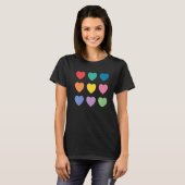 T-shirt Coeurs multicolores Premium (Devant entier)
