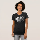 T-shirt Coeurs noirs et blancs mignons (Devant entier)