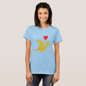 T-shirt Coeurs oranges mignons de dragon (Devant entier)