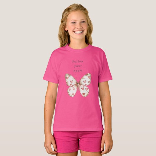 T-shirt Coeurs papillons (Devant entier)