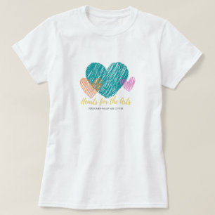 T-shirt Coeurs pour les Arts, Coeur Turquoise, Editable