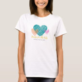 T-shirt Coeurs pour les Arts, Coeur Turquoise, Editable (Devant)