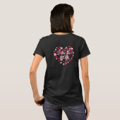 T-shirt Coeurs rose et rouge mignon Je t'aime maman vibran (Dos entier)