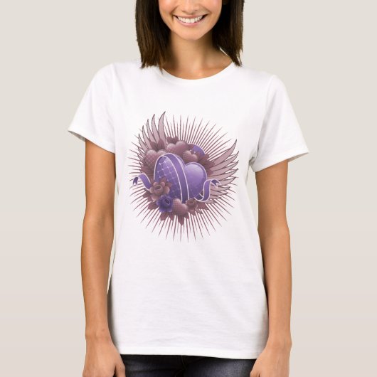 T-shirt Coeurs Roses et ailes (Devant)