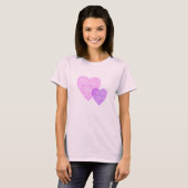 T-shirt Coeurs roses et pourpres de Scribbleprint (Devant entier)